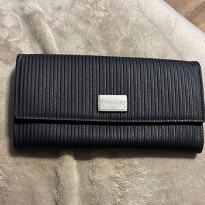 Bvlgari Black Wallet with Silver Accent